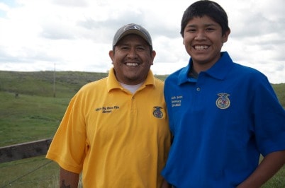 Pernell Brown and his son Isiaih Brown, Little Bighorn FFA (D. RIchie, SGI)