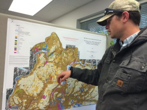 Michael Brown shows the key places he and others at the NRCS work with ranchers and other partners to conserve and connect sage grouse habitat.