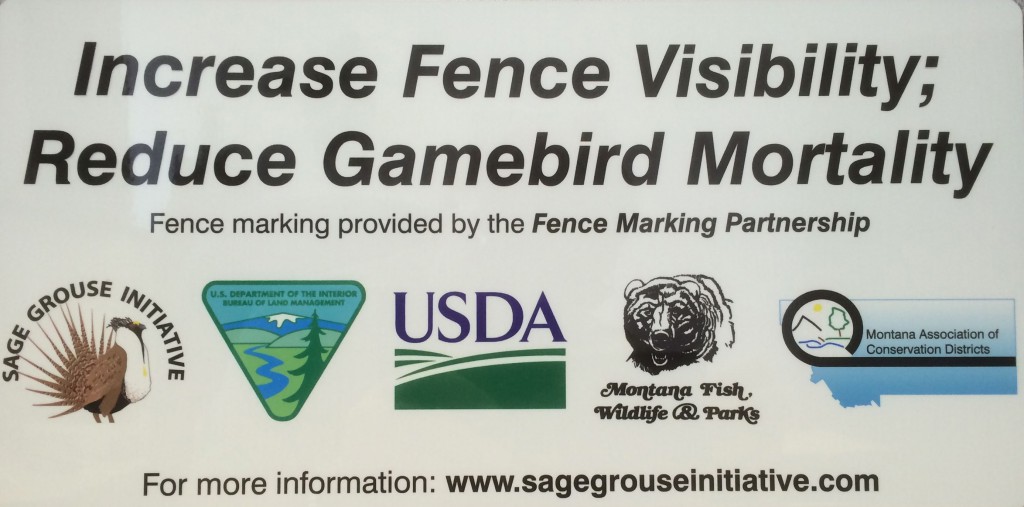 Sign developed by Bruce Waage to promote fencemarking and the Montana Fencemarking Partnership