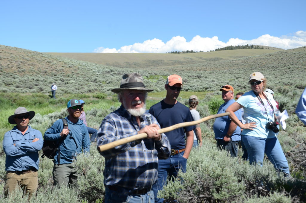 Bill Zeedyk, a wetland restoration expert, tells SGI field staff and partners to "think like water" when reading the landscape and planning restoration projects that improve natural water storage. Photo: Brianna Randall