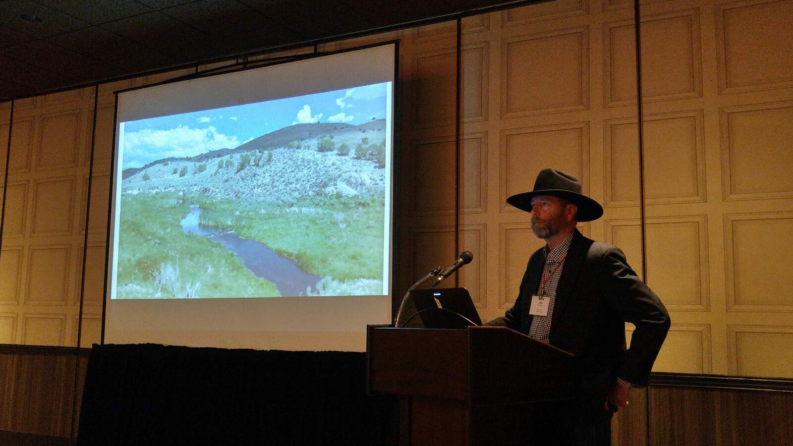 Jon Griggs of Maggie Creek Ranch presents on the long-term benefits of restoring wet habitat for livestock and wildlife.